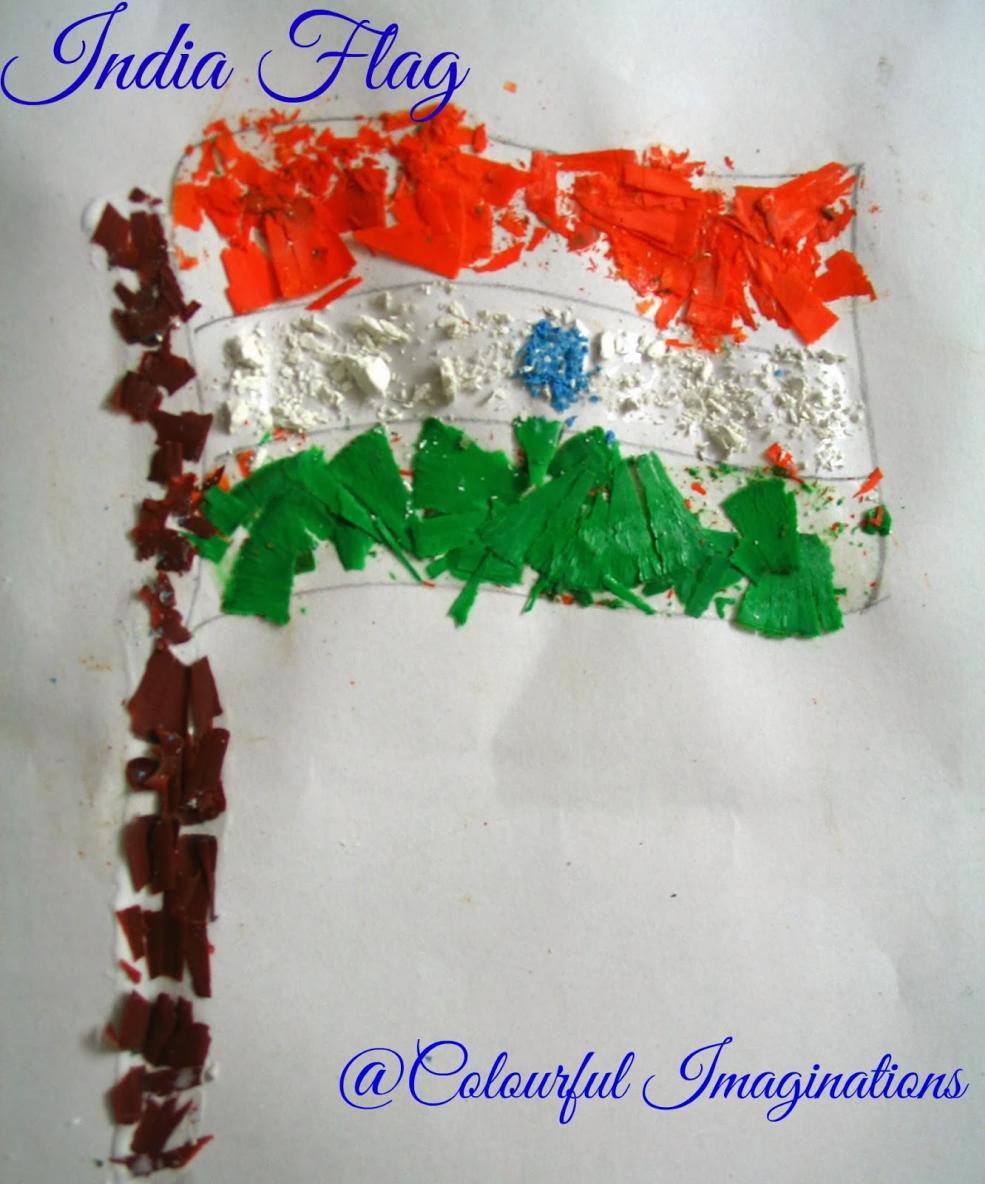 Easy to Make India Flag Using Colorful Crayons & Paper - Celebrations of Liberty for Indian Youth