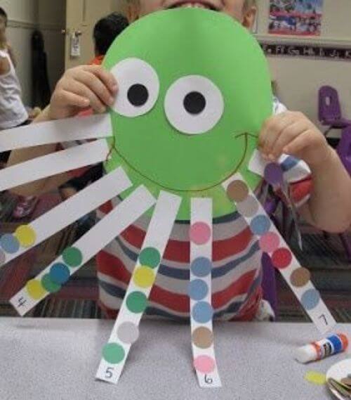 Easy To Make Octopus Craft With Colorful Paper Sheet - Home-Made Octopus Ideas & Engagements for Kids 