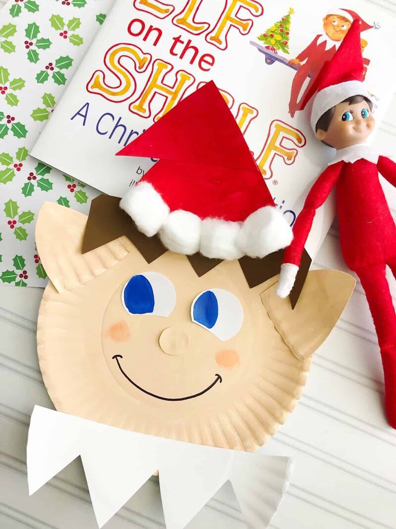 Easy To Make Paper Plate & Cotton Balls Elf Craft For Kindergartners Using Papers, & Cotton Balls - Elf Crafts with Paper Plates - An Easy Way to Have Fun