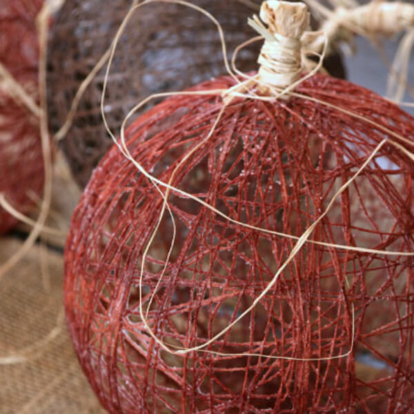 Easy To Make Sugar String Pumpkin Craft Using Sugar, Water, String, Balloons & Yarn - Arts & Crafts Especially For Thanksgiving