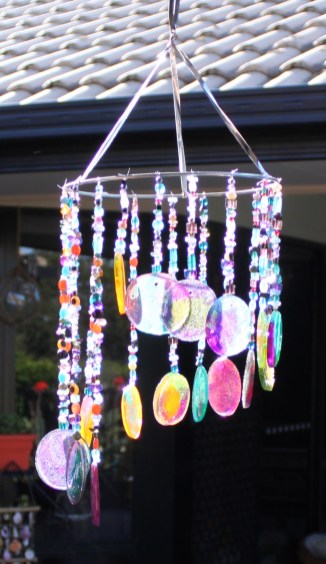 Easy To Make Suncatcher Wind Chimes Craft Using Melted Pony Beads - Home-made Wind Chime Ideas for Kids