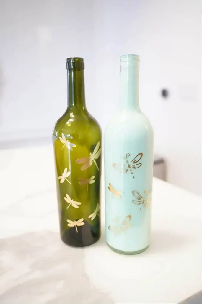Easy Way To Paint Dragonfly On Wine Bottles - Artistic Projects with Bottles