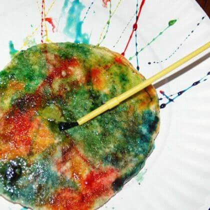 Edible Painted Pancake Art Project Using Food Colors - Exciting activities and crafts for young children 