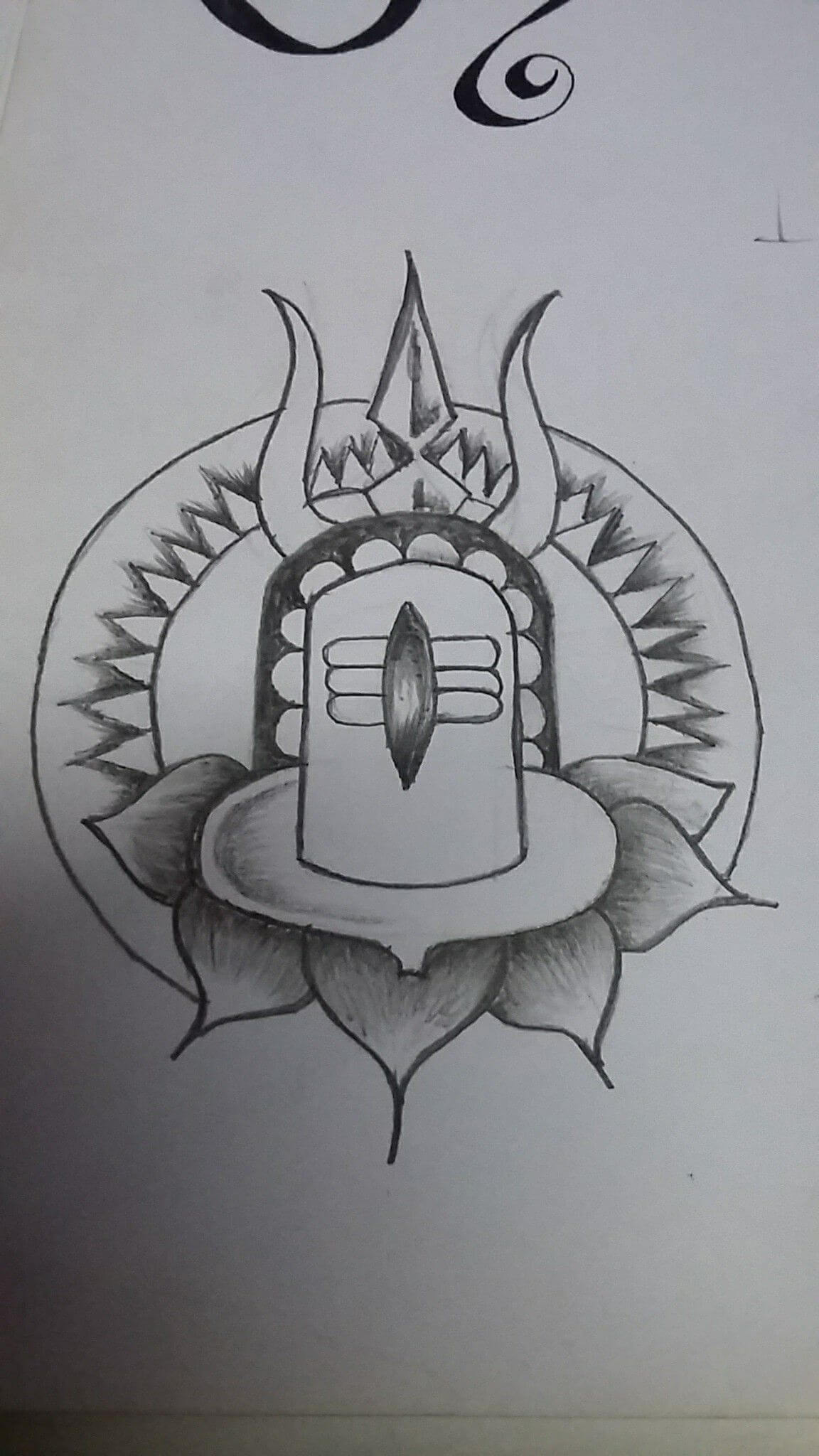 Fabulous Shiva Trishul Sketch Idea For 3rd Grade - Shivratri creations