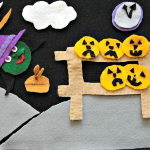 Felt Play Mat Pumpkin Craft Activity For Preschoolers At Home - Halloween-Related Artistic Pursuits for Preschoolers