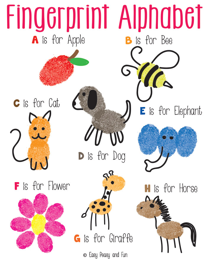 Fingerprint Alphabet Art Activity For Preschoolers - Incredible and Entertaining Fingerprint Art Projects for Children