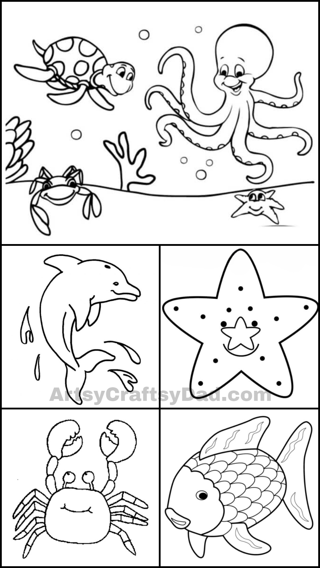 Free Printable Sea Animal Coloring Pages for Kids