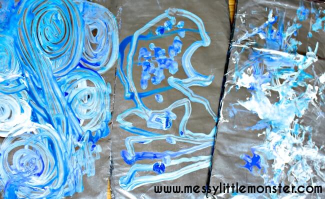 Fun & Easy Tin Foil Painting Art Process For Toddlers - Art Projects For Preschoolers Using Tin Foil 