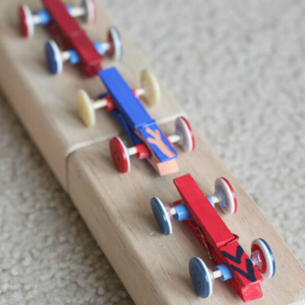 Fun & Enjoy Car Craft Activity With Clothespins & Buttons - Amusing Clothespin Creations for the Children 