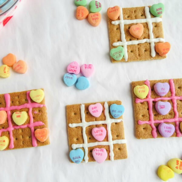 Fun & Pretty Tic Tac Toe Snack Valentine Recipe For Kids - What to Offer for Snacks at a Valentine's Day Celebration for Children