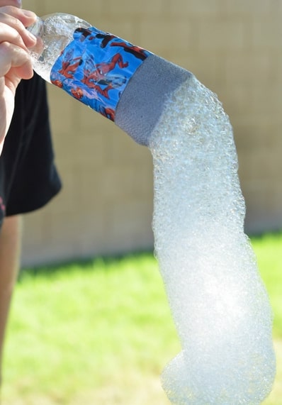 Fun Bottle Foam Outdoor Activity For Kids - Outdoor activities for kids that are easy.