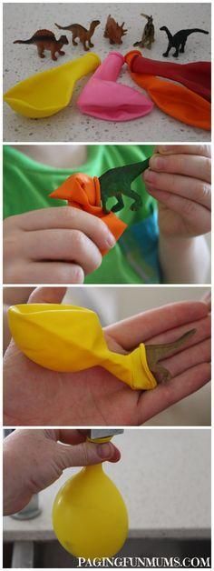 Fun Frozen Dinosaur Eggs Game Activity With Balloons & Dinosaur Toys - Recycling Projects & Amusement for Kids 