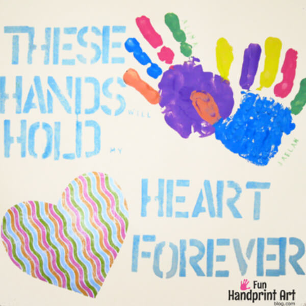 Fun Handprint Keepsake Art Idea For Preschoolers - Using handprints to make art with tots
