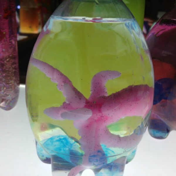 Fun Sea Character Activity In Discovery Bottle - Ideas for getting your kids involved in the fun of a DIY discovery bottle.