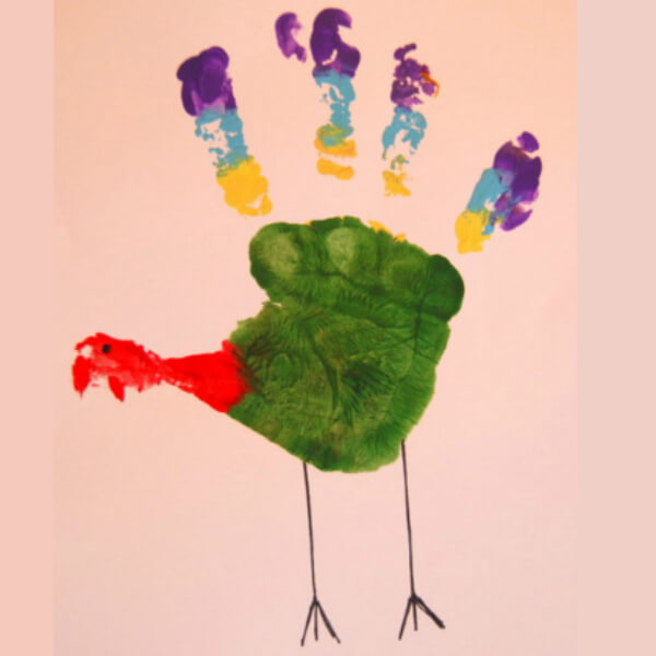 Fun To Make Handprint Turkey Craft For Thanksgiving - Crafting with Little Handprints