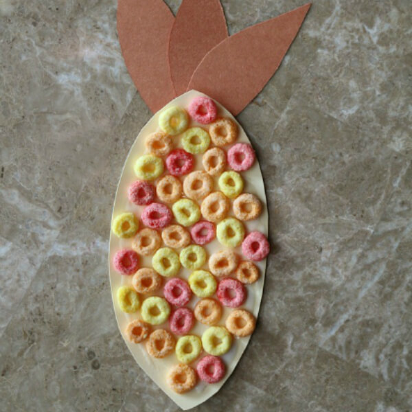 Fun to Make Indian Corn Craft With Paper & Red, Orange, and Yellow Cereal - Cereal-Based Crafts For Little Ones