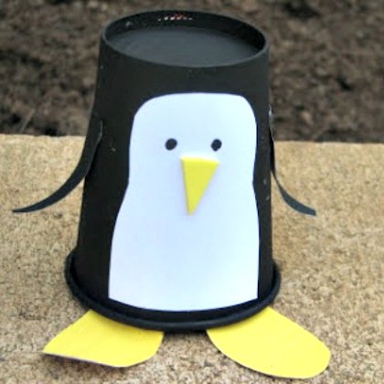 Fun to Make Little Paper Cup Penguin Craft For Kids - Arts and Crafts with Throwaway Cups for Children