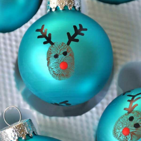 Fun to Make Reindeer Thumbprint Ornament Craft For Christmas - Making Christmas Decorations for Children