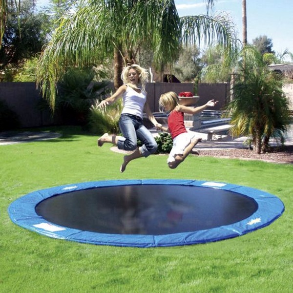 Fun Trampoline Outdoor Game Activity In the Garden - Suggestions for Fun and Games in the Backyard for Kids