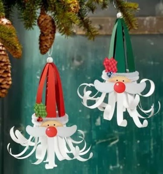 Funny Santa Beard Ornament Craft For Christmas Tree - Make Christmas magical for your children with Santa Claus-related crafts. 