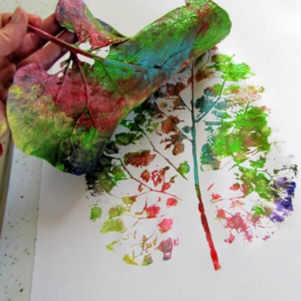 Giant Leaf Painting Art Idea For Toddlers At Home - Leaf-Inspired Crafts For 5-7-Year-Olds 