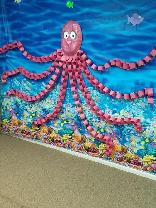 Giant Octopus Paper Craft Activity Under The Sea - Homemade Octopus Crafts & Play for Children 