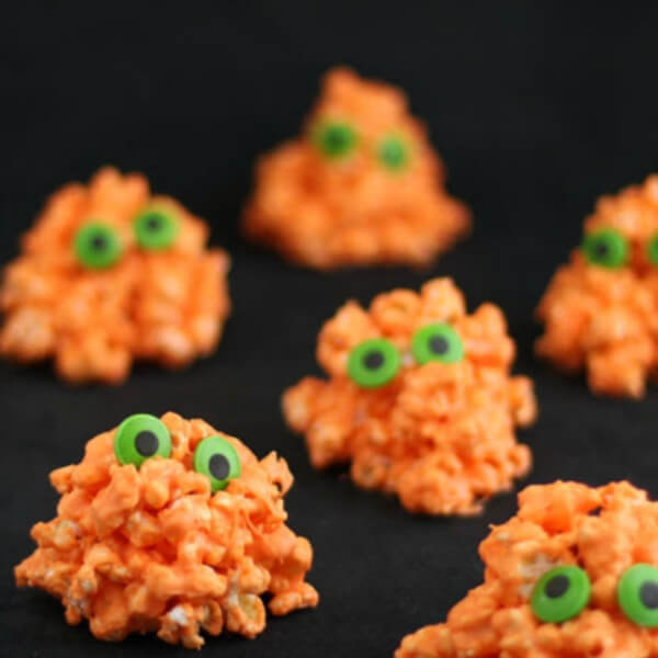 Googly-Eyed Popcorn Monsters Treat Idea For Halloween Parties - Do-It-Yourself Autumn Delicacies For Older Kids