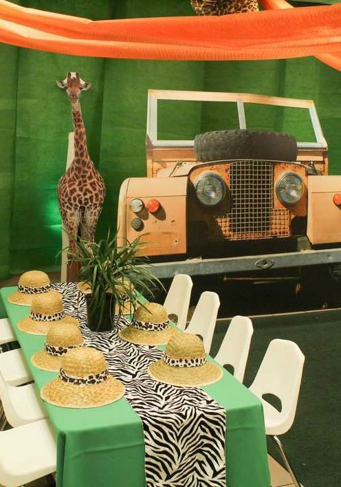 Gorgeous Safari Animal-Themed Party Idea With Open Jeep - Celebrate with a Safari Adventure theme 