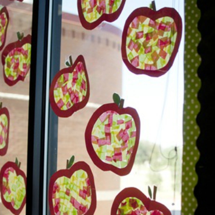 Handcrafted Stained Glass Apple Craft Activity For 6 Years Old Kids - Making Apple-Themed Handicrafts for Autumn Celebrations 