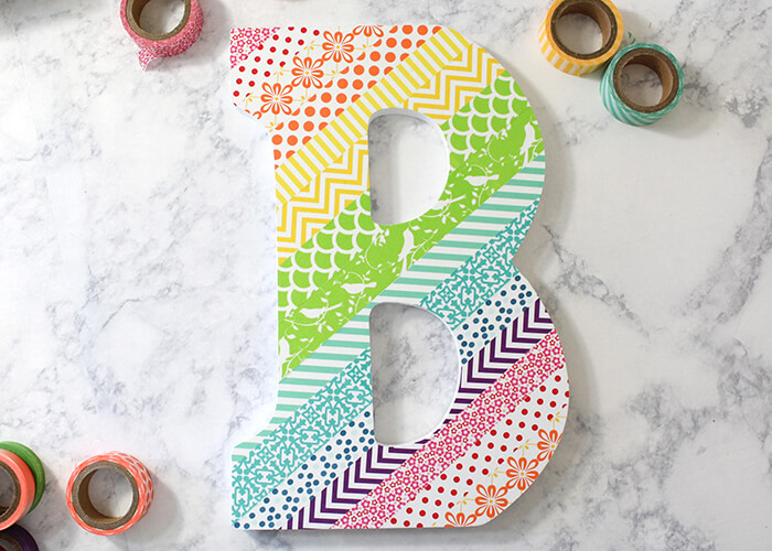 Handmade "B" Letter Craft Idea Made With Different Pattern Of Washi Tapes - Utilizing Washi Tape for Kids' Letters