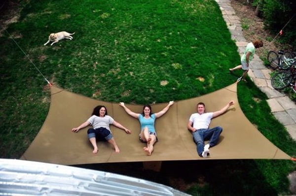 Handmade Large Hammock Activity For Families - Clever outdoor fun and game activities for kids.