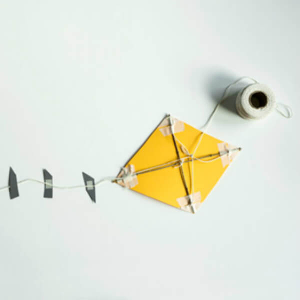 Handmade Paper Kite Craft With Sticks, String & Tape - Making Kites For Pre-K Kids