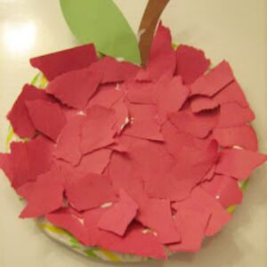 Handmade Paper Plate Apple Craft Activity For 4 Years Old Kids Using Construction Paper