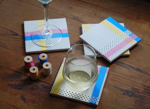 Handmade Tie Coasters Decoration Craft With Washi Tape - Fun Ideas for Washi Tape Art