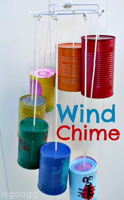 Handmade Wind Chime Craft Using Recycled Tin Cans, Crochet Hoops & Rope - Kids and Wind Chime Making at Home
