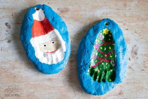 Handprint & Footprint Keepsake Salt Dough Ornament Craft Activity For Christmas - Fabricating Salt Dough Decor for the Yuletide