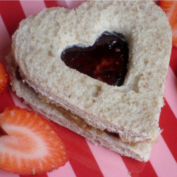 Heart Beat Sandwich Valentine Treat Idea For School Party - What to Offer as a Treat at Your Child's Valentine's Day Event 
