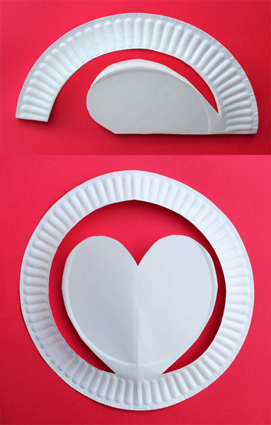 Heart Shaped Hat Craft Made With Paper Plate - Make your headgear with paper plates.