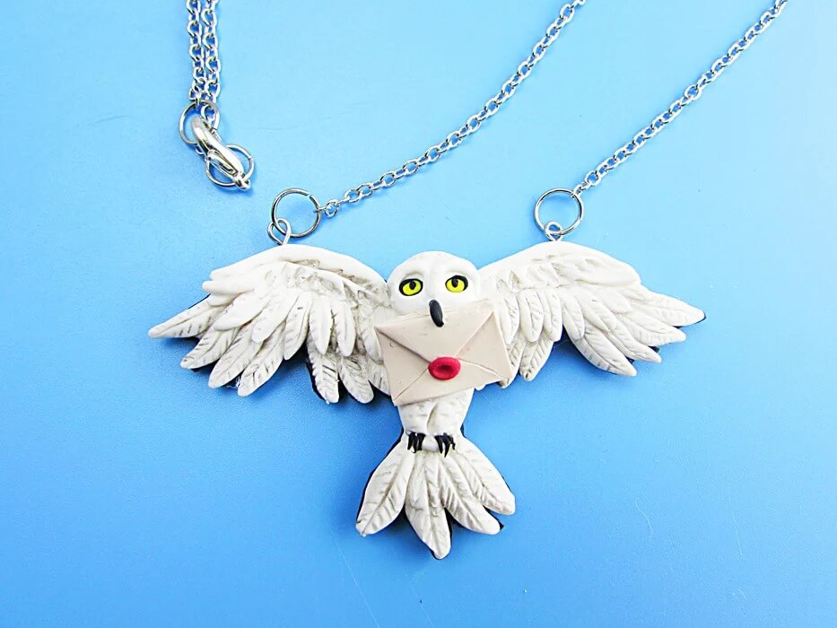 Hedwig Owl-Shaped Polymer Clay Necklace Craft Tutorial - Crafting Harry Potter Themed Polymer Clay Art for Kids
