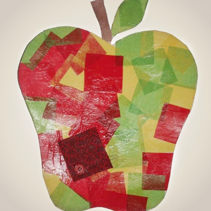 Homemade Tissue Paper Apple Craft Activity For Kindergartners - Fun Apple Do-It-Yourself Projects for Autumn Celebrations
