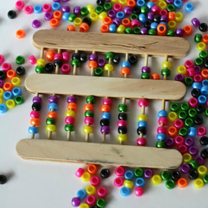 How To Make an Abacus Using Popsicle Sticks & Colorful Beads - Impressive Pony Bead Creations for Kids 