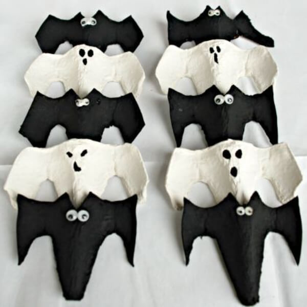 How To Make Halloween Bunting Out Of Egg Cartons - Art and Crafting Projects for Preschoolers on Halloween