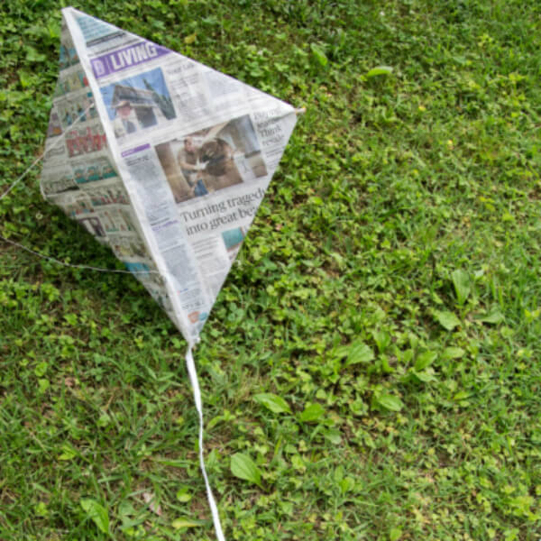 How To Make Kite Out Of Newspaper - Building kites with preschoolers 