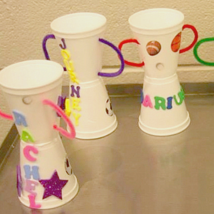 How To Make Sports Trophies Using Disposable Cups, Pipe Cleaners & Stickers - Working with Disposable Cups for Kids
