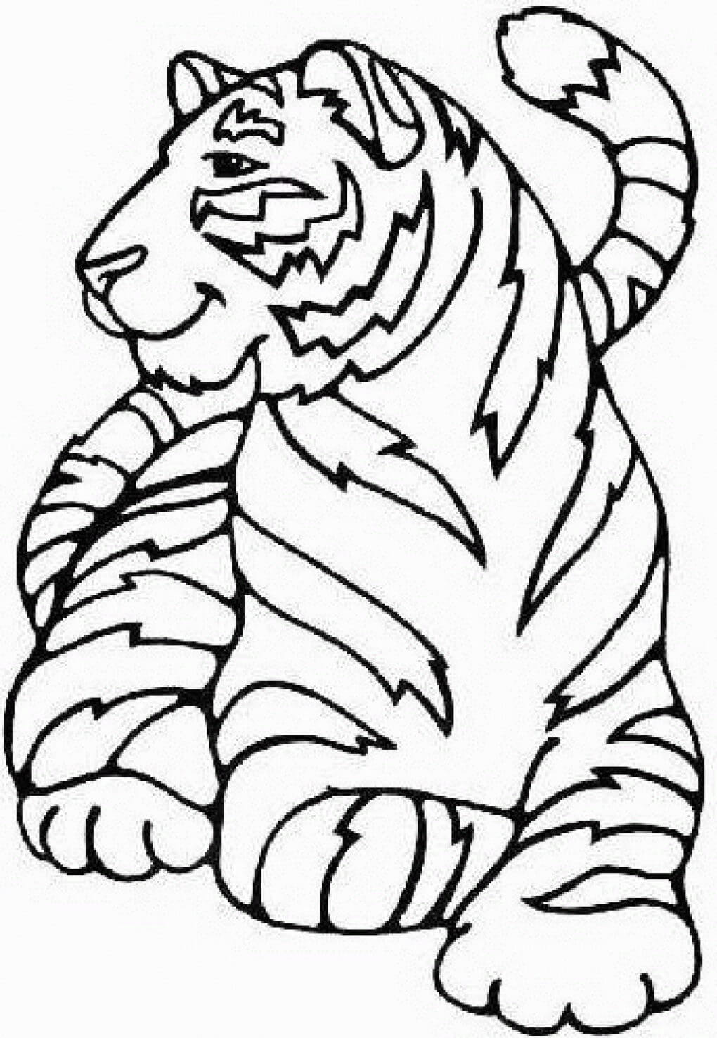 Hunting Tiger Animal - Downloadable Animal Coloring Sheets for Children