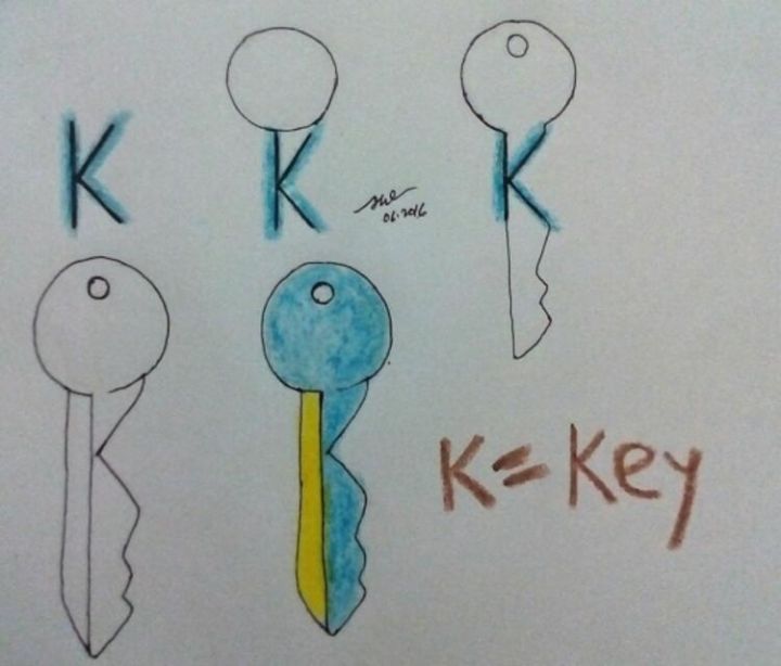 K For Key Alphabet Used In Unlocking Door - Creating Alphabet Artwork for Children