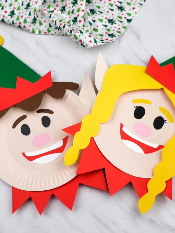 Lovely Paper Plate Elf Craft With Free Printable Templates - Have Fun Doing Elf Crafts with Paper Plates