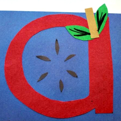 Lower Case A For Apple Craft Using Construction Paper & Markers - Simple Apple Craft Ideas for Harvest Celebrations & Fall 