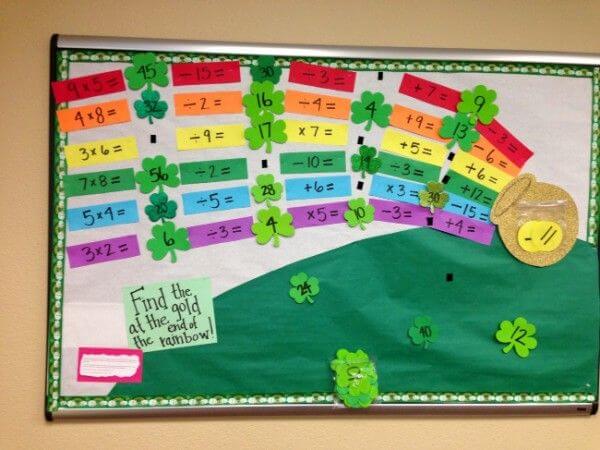 Making Maths Fun Rainbow Bulletin Board Idea For Classroom - Different Ways to Decorate a Bulletin Board in the Classroom with a Rainbow Theme