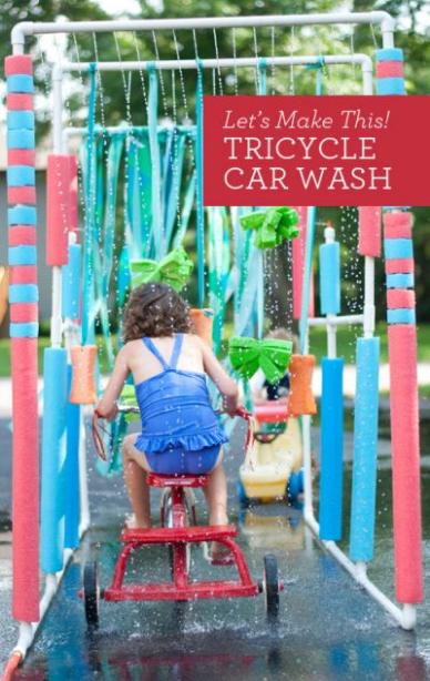 Mini Tricycle Car Wash Activity For Outdoor - Homely Water Activities for Kids 